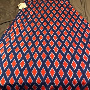 NWT LuLaRoe Maxi skirt blue with orange diamonds